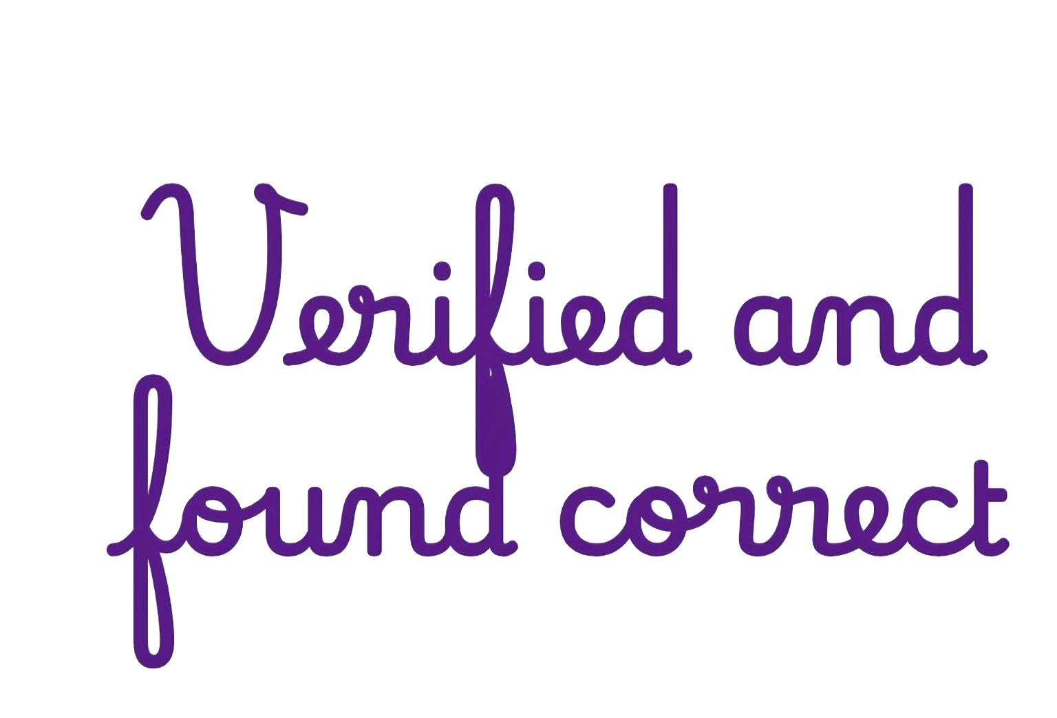 Verified and found correct